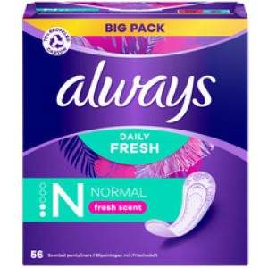 always slipeinlagen F, flexibel, neutraliseert geuren, 56 stuks