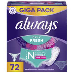 always inlegverbanden Daily Fresh Flexistyle normaal, flexibel, 72 stuks