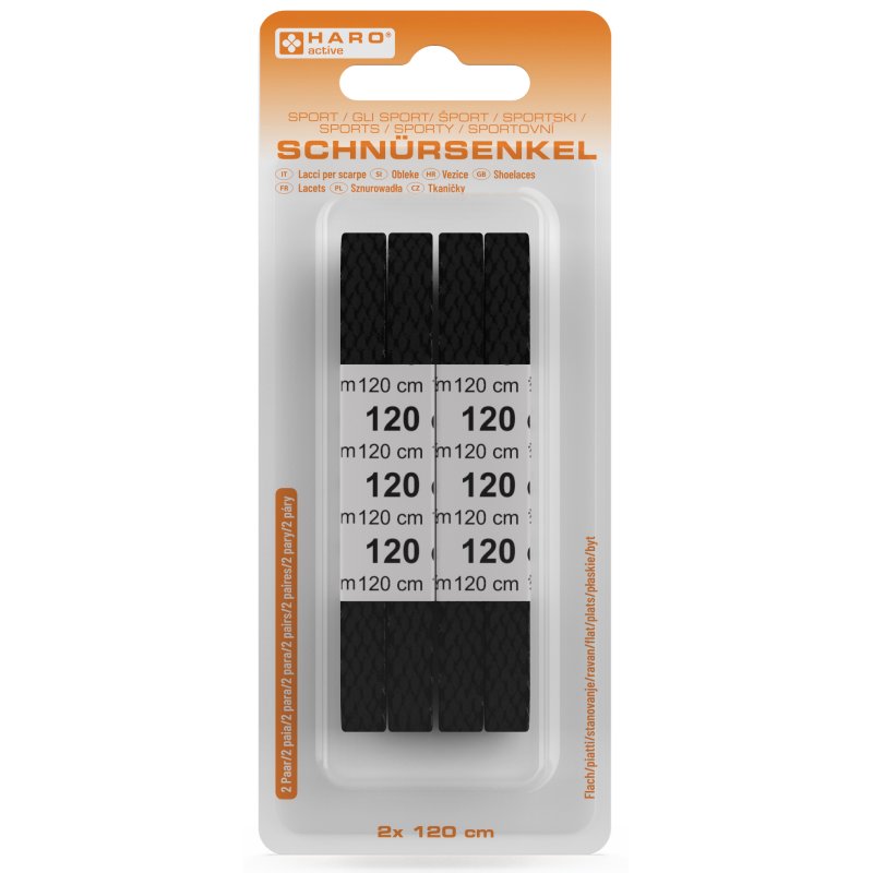 HARO sportveters plat, wit, 120 cm, 2 paar