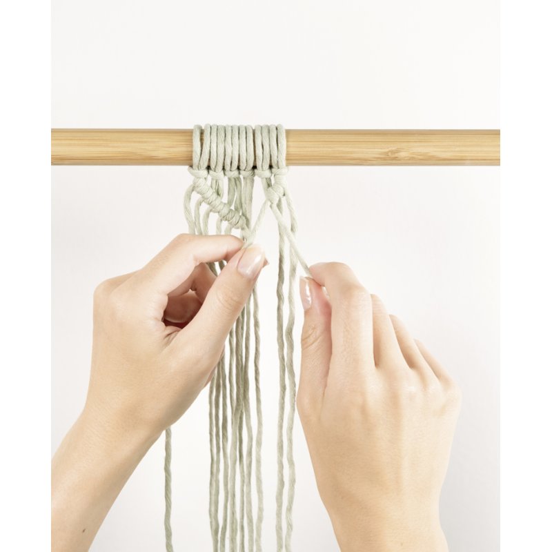 folia macramé set BOHO, cotton yarn, natural and rose colours