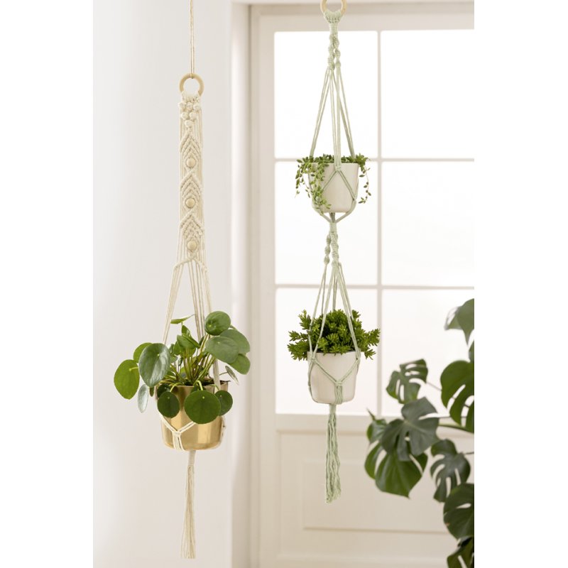 folia ensemble macramé Urban Jungle, 7 pièces, ficelle naturelle et vert pastel