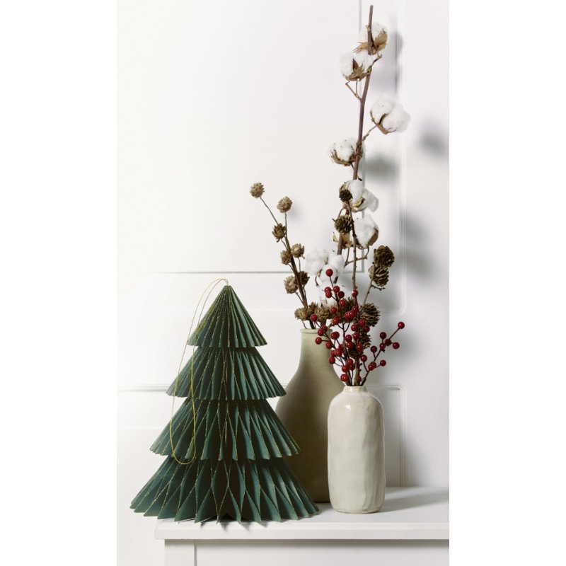 folia honingraatdecoratie Classic Xmas Tree, groen met goudglitter, 32 cm