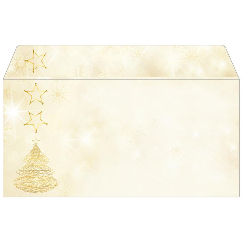 Sigel enveloppes motif Noël sapin pétrol, DIN long, 90 g/m², 50 pièces