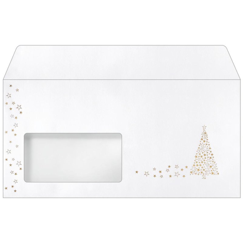 Sigel enveloppes de Noël Green Christmas, DIN long, fenêtre à gauche, 50 pièces