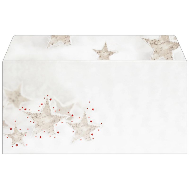 Sigel enveloppes de Noël Rustic White, DIN long, motif de branches de sapin, 25 pièces