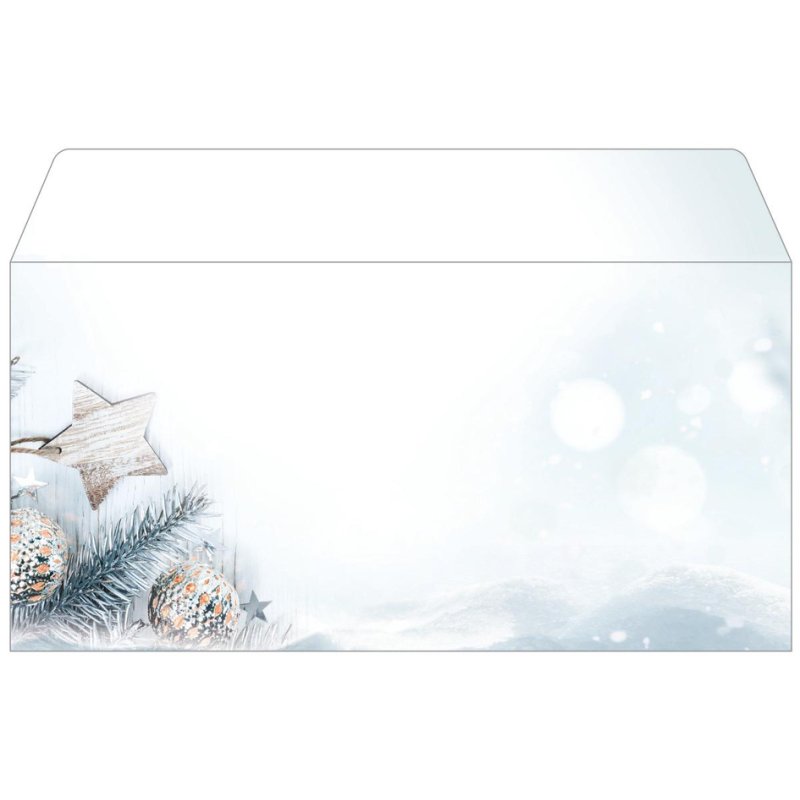 Sigel enveloppes de Noël Rustic White, DIN long, motif de branches de sapin, 25 pièces