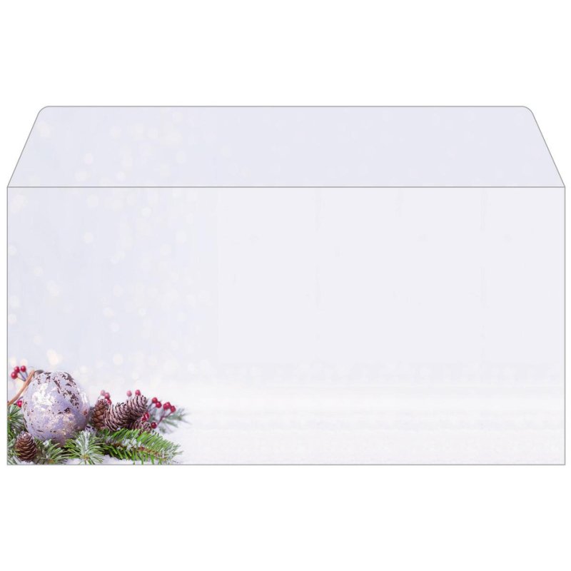 Sigel enveloppes de Noël Rustic White, DIN long, motif de branches de sapin, 25 pièces