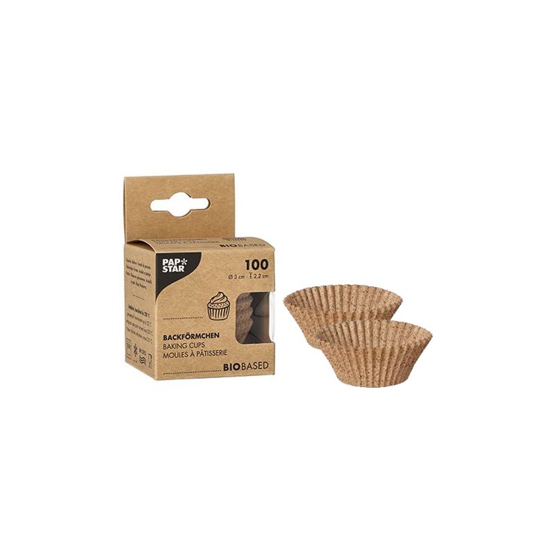 PAPSTAR caissettes de cuisson cacao, 30 mm, naturel, 100 pièces