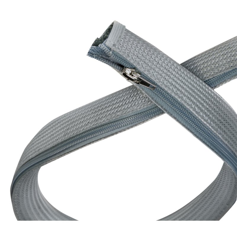LogiLink goulotte de câbles avec fermeture éclair, blanc, 5,0 m, 30 mm