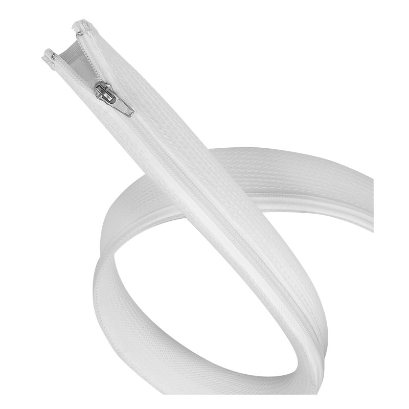 LogiLink goulotte de câbles avec fermeture éclair, blanc, 5,0 m, 30 mm