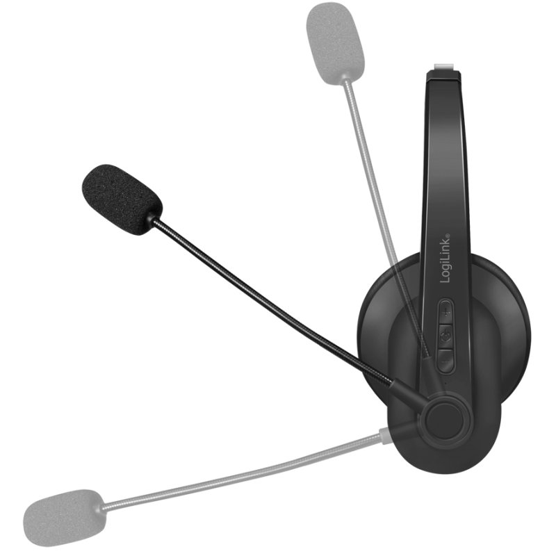 LogiLink mono headset with microphone, black