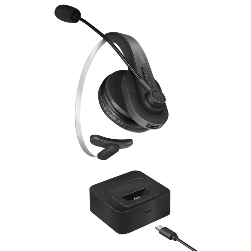 LogiLink mono headset with microphone, black