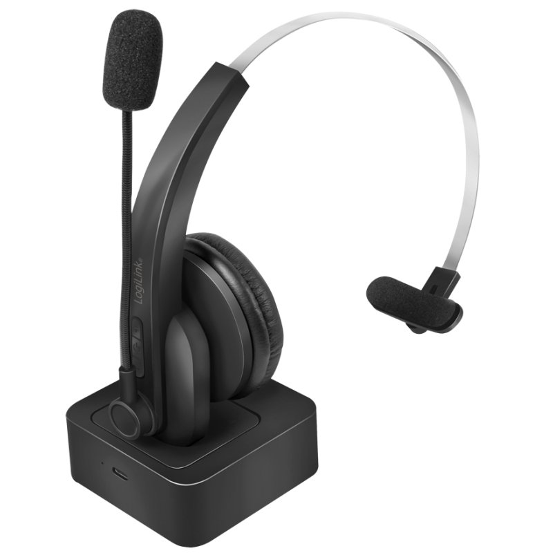 LogiLink mono headset with microphone, black