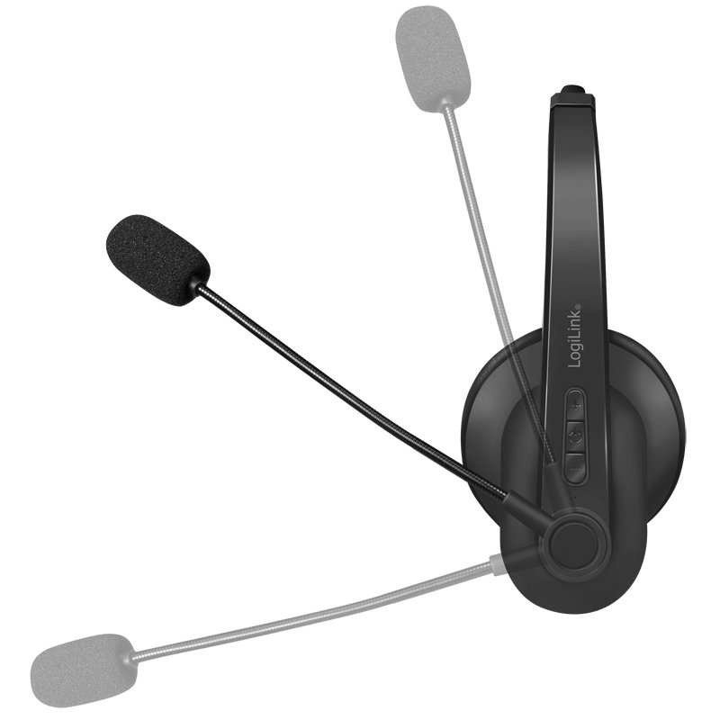 LogiLink Bluetooth 5.0 stereo headset, black, with microphone