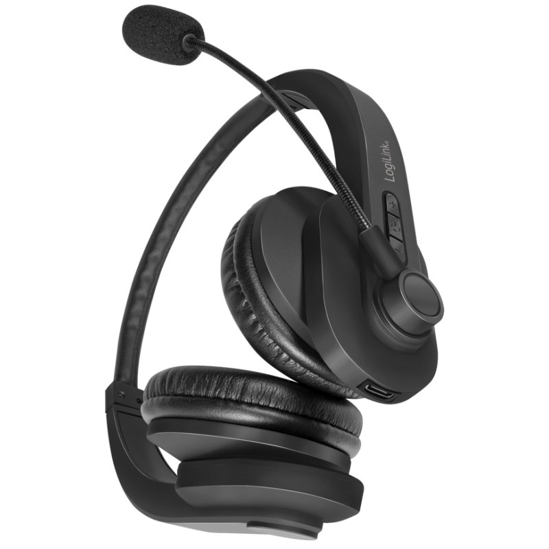 LogiLink Bluetooth 5.0 stereo headset, black, with microphone