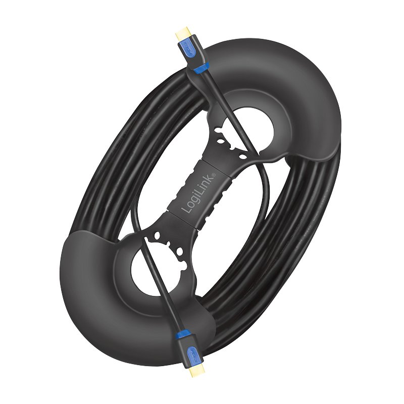 LogiLink cable reel, black, polypropylene