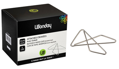 Wonday vlinderclips vernikkeld, 47×53 mm, 100 stuks