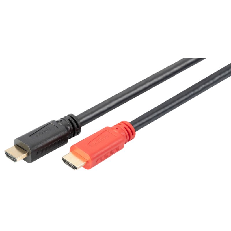DIGITUS Câble HDMI High Speed, 10 m, noir/rouge, avec Ethernet