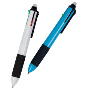 WEDO vier-kleuren balpen, uitwisbaar, 12 stuks