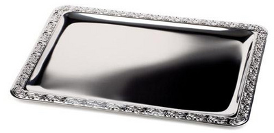 APS dienblad MOOIER ETEN, 420 × 310 mm, zilver, stapelbaar