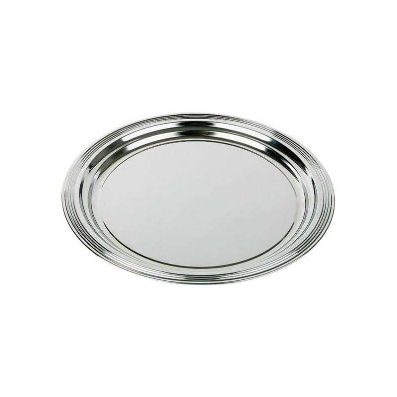 APS plateau de service rond classique, diamètre 35 cm, argent