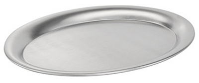 APS serveerplateau KAFFEEHAUS, ovaal, mat geborsteld rvs, 290×220×10 mm