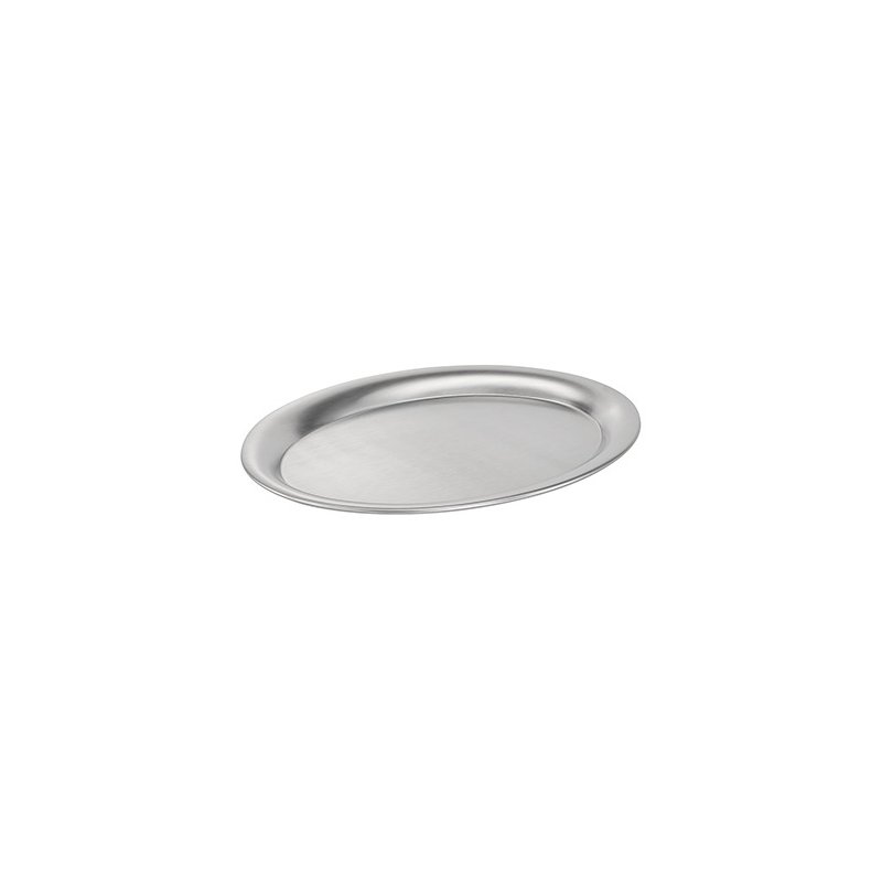Plateau de service APS KAFFEEHAUS, ovale, acier inoxydable mat, 265×190 mm