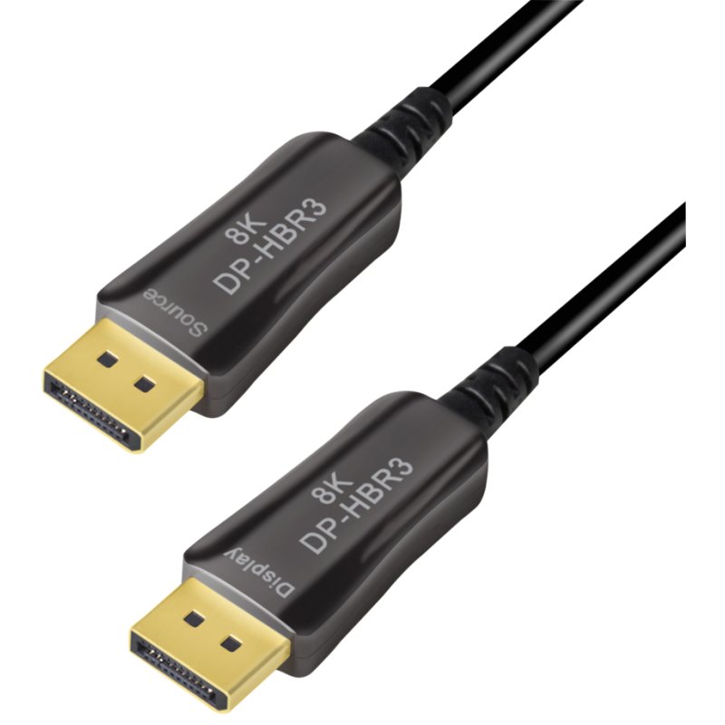 LogiLink DisplayPort AOC hybrid fibre optic cable, 8K/60Hz, black, 20 m
