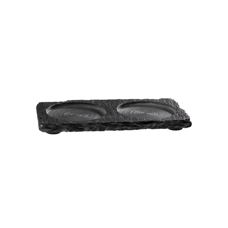 APS sous-verre ardoise naturelle, 150×80 mm, épaisseur 6-9 mm, pieds protecteurs meubles