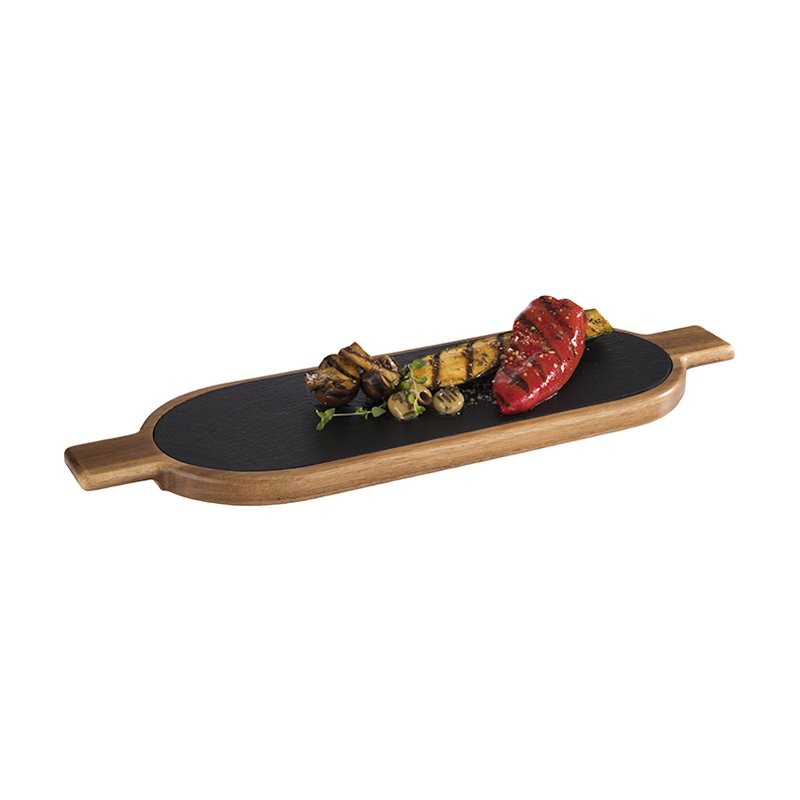 APS plateau de service, 2 pièces, bois d'acacia, 400×150 mm