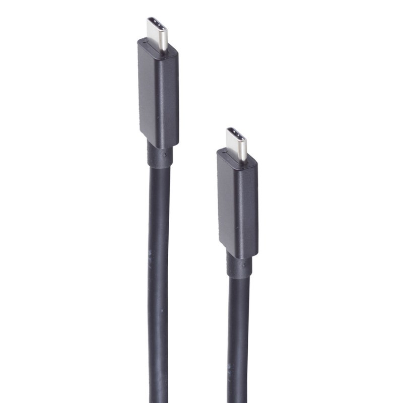 shiverpeaks USB 4.0 kabel USB-C naar USB-C, zwart, 0,25 m, 40 Gbit/s