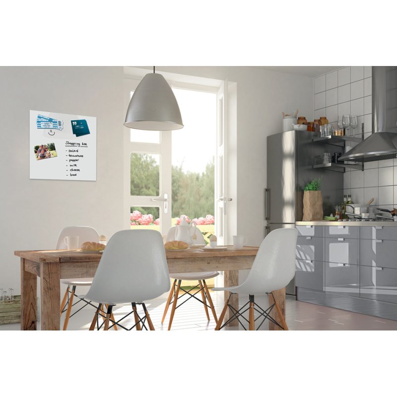 Be!Board glazen magneetbord, 450×450 mm, bessenkleur