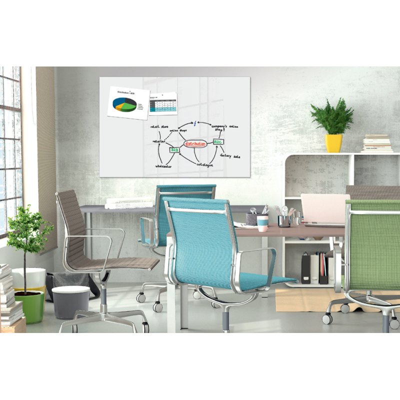 Be!Board glasmagneetbord GlasMagt B1500, 1500×1000 mm, wit, rahmenloos