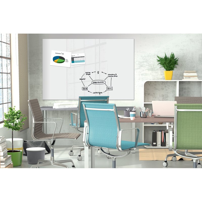 Be!Board GlasMagt B1600 glasmagneetbord, wit, 1800×1200 mm