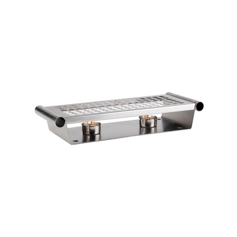 APS chauffe-plats 2-foyers, acier inoxydable mat poli, 340×130×60 mm
