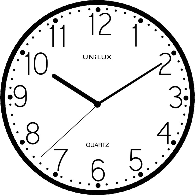 UNiLUX wall clock Nessy quartz, black, 25 cm diameter