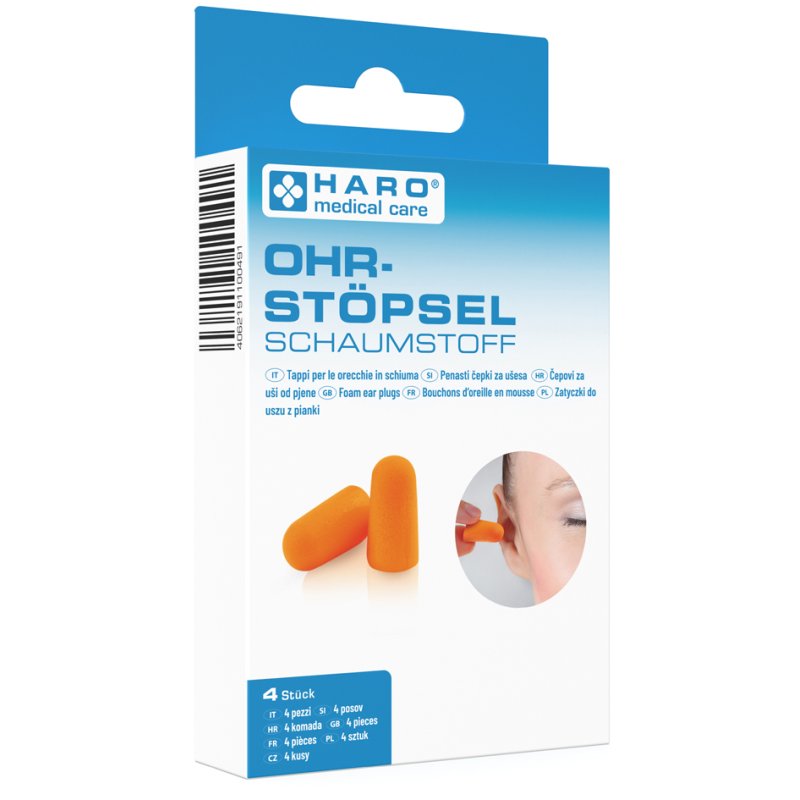 HARO bouchons auriculaires, orange, réutilisables, 4 pièces