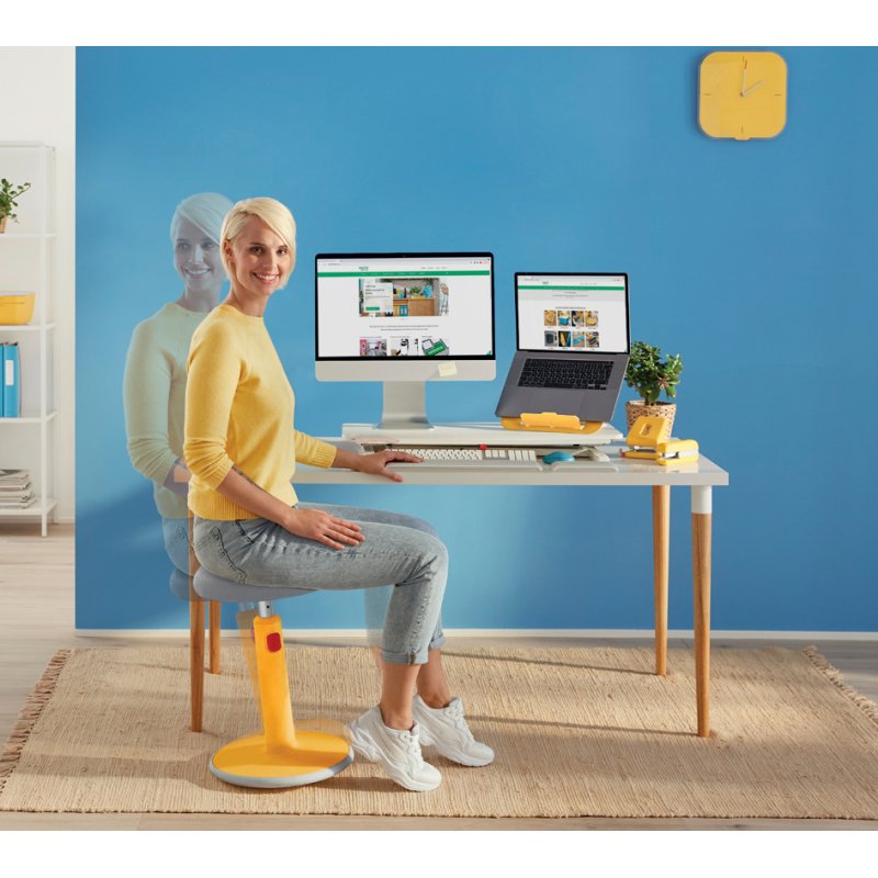 Leitz tabouret assis-debout Ergo Cosy Active, hauteur réglable 45-79 cm, bleu
