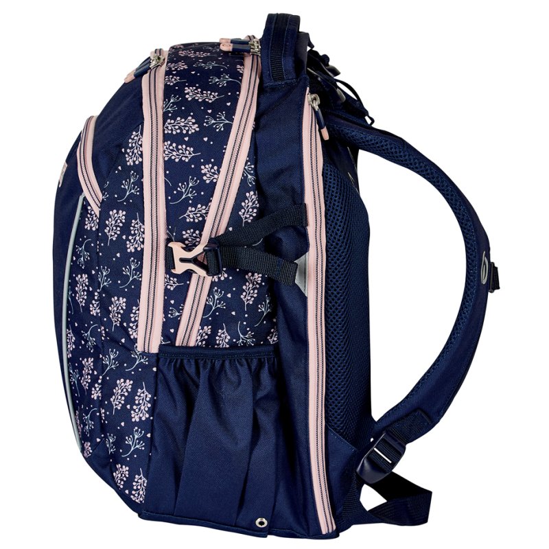herlitz cartable Ultimate Blossom, bleu foncé/rose, 24 litres, matière recyclée