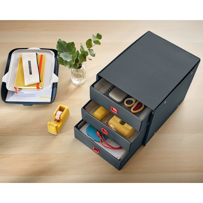 LEITZ Click & Store Cosy boîte à tiroirs, 3 tiroirs, gris, A4