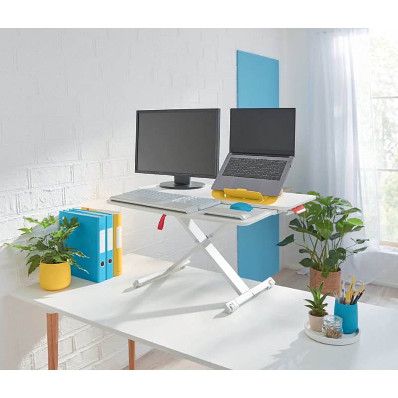LEITZ sit-stand workstation Ergo Cosy, extendable, light grey, 800×350 mm