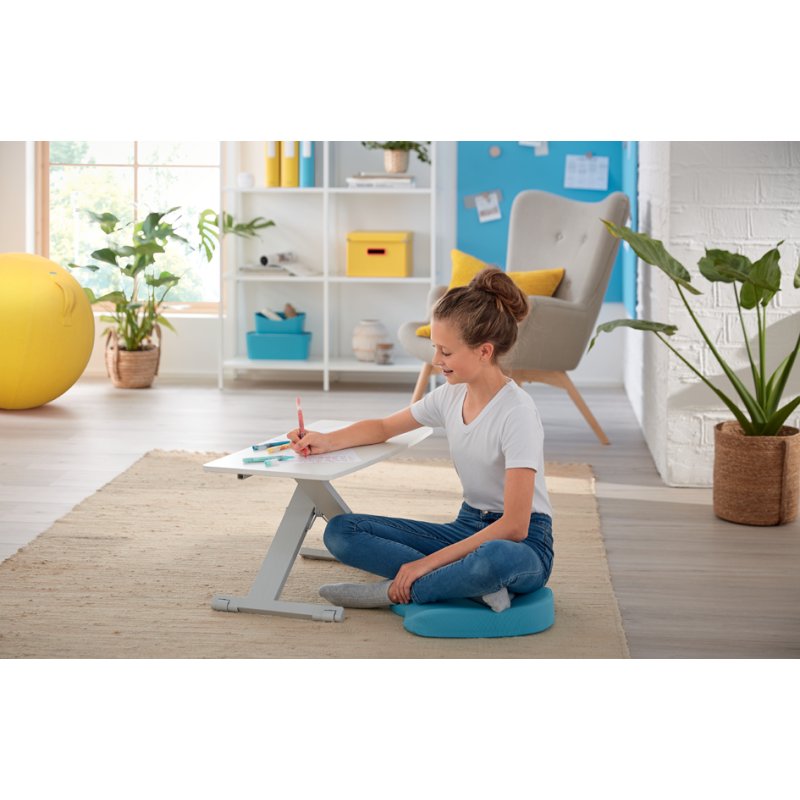 LEITZ sit-stand workstation Ergo Cosy, light grey, pneumatically adjustable