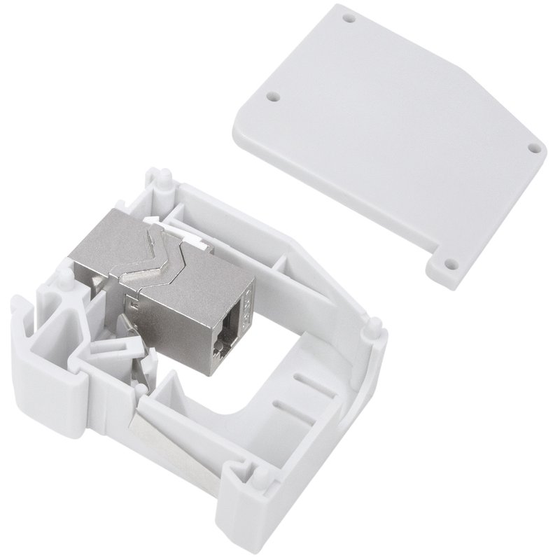 LogiLink Professional DIN-rail adapter, 1 keystone module, light grey