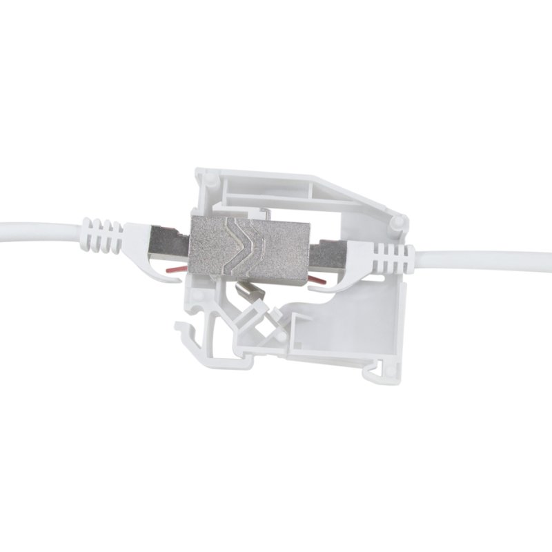 LogiLink Professional DIN-rail adapter, 1 keystone module, light grey