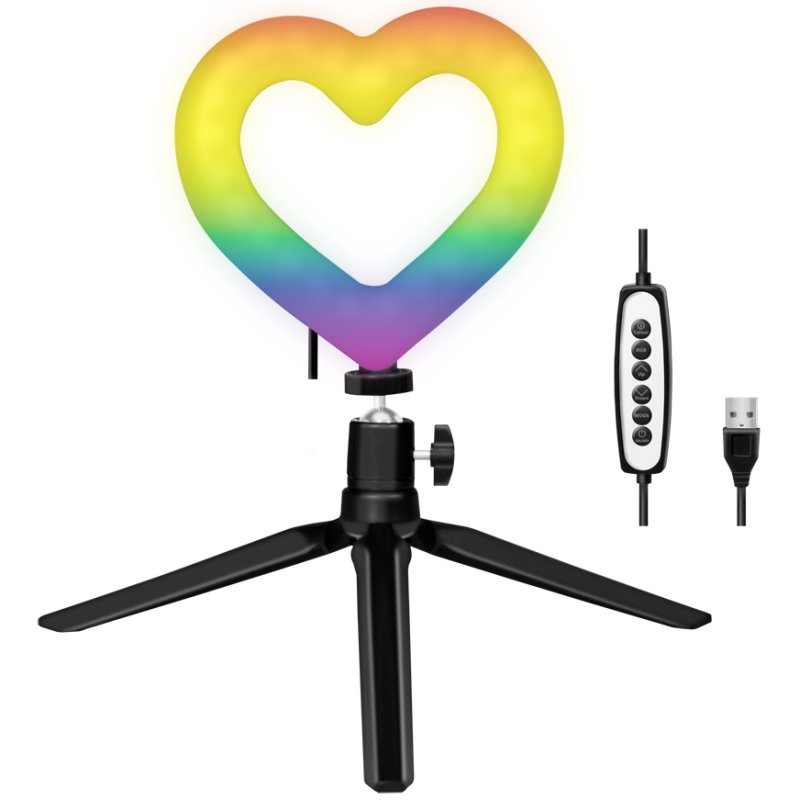 LogiLink heart-shaped LED stand, black, RGB colours, 96 LEDs, 1500 lumens