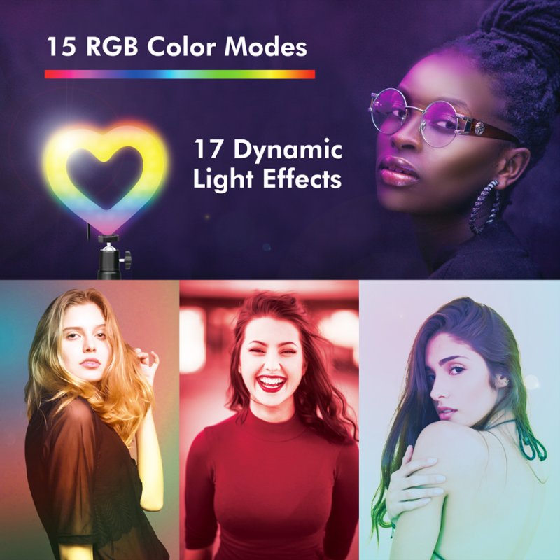 LogiLink heart-shaped LED stand, black, RGB colours, 96 LEDs, 1500 lumens
