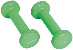 SCHILDKRÖT vinyl handgewichten, 0,5 kg set, groen, 2 stuks
