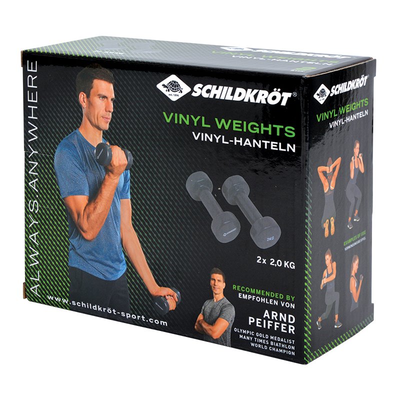 SCHILDKRÖT haltères vinyle, set 3,0 kg, anthracite, 2 pièces