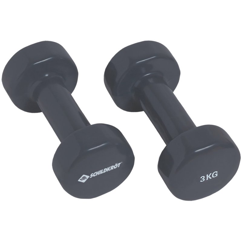 SCHILDKRÖT haltères vinyle, set 3,0 kg, anthracite, 2 pièces