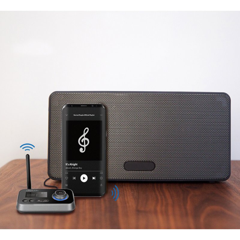 LogiLink Récepteur et émetteur audio Bluetooth 5.0, noir, portée 10 m
